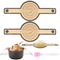 Produktbild: 2 Stück Silikon Backmatte für Dutch Oven, Silikonmatte Backen mit Langen Griffen, Backunterlage Silikon mit 3 Schaber und 1 Gewürzpinsel, Antihaft Wiederverwendbar Backmatte Brot für Kekse Teig