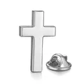 Produktbild: Anstecknadel christliches Kreuz silberfarben Lasergravur auf der Rückseite ka...
