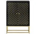 Produktbild: vidaXL Sideboard, Kommode mit 2 Türen Schwarz Gold 55x30x75 cm Massivholz Mango
