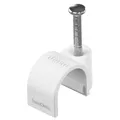 Produktbild: Lumonic 100x Nagelschelle 10mm für Kabel weiss - Kabelschelle mit 22mm Nagel z.B. zur Befestigung an der Wand - Kabelklemmen verschiedene Größen 4-14mm