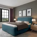 Produktbild: Polsterbett Gent Blau 140 x 200 x 40 cm Stauraum Ohne Matratze und Lattenrost - Blau