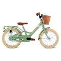 Produktbild: PUKY YOUKE Classic 16 | Kinderfahrrad 16 Zoll | Kinderfahrrad ab 4 Jahren | Retro Kinder Fahrrad mit Korb & Rücktrittbremse | Höhenverstellbar & leicht | Made in Germany | Retro Green