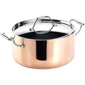 Produktbild: TS Kupferkochtöpfe: Kupfer-Kochtopf mit Deckel, 24 cm (Töpfe)