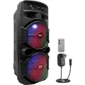 Produktbild: Pyle Bluetooth Lautsprecher - PA Anlage, Karaoke Maschine, Musikbox Groß, Partybox, Dual 8” Subwoofer, Tragbare Musikboxen 600W mit wiederauflad...