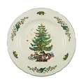 Produktbild: Seltmann 001.290677 Traditional Porzellan Brotteller Flach, Rund mit Relief, Marieluise Elfenbein Weihnachten 43607, Grün, 17cm Durchmesser