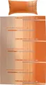 Produktbild: Erwin Müller Bettwäsche, Bettgarnitur Flanell orange-Taupe Größe 40x80 cm / 135x200 cm - flauschig warm, temparaturausgleichend, pflegeleicht, mit praktischem Reißverschluss (weitere Größen)