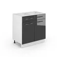 Produktbild: Vicco Midischrank Fame-Line, Anthrazit Hochglanz/Weiß, 80 x 81.6 cm ohne Arbeitsplatte