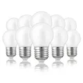 Produktbild: Hellum E27 LED Warmweiß Glühbirne, 10 Stück, Matt, 4,5W, 470 lm, Mini Globe Kugel, Filament, Klein 209211