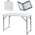 Produktbild: [en.casa] Klapptisch, Weiß, Metall, Kunststoff, 60x90x120 cm, Gartenmöbel, Gartentische, Klapptische