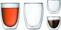Produktbild: Bodum PAVINA Doppelwandige Gläser 4 Stück – 2x350ml & 2x80ml – Latte- und Espresso-Thermotassen – Spülmaschinenfest – Borosilikatglas