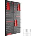 Produktbild: tectake Werkzeuglochwand, Schwarz, Rot, Metall, 160x60x2 cm, Nur In Filialen Erhältlich