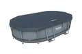 Produktbild: Bestway Abdeckplane für Power Steel Frame Pool oval, grau, 418 x 230 x 0,1 cm, 58425-05