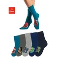 Produktbild: H.I.S Socken Packung, 5 Paar tlg. mit Dinosauriermotiven, Gr. 19-22, 1x navy, 1x petrol, 1x khaki, 1x hellgrau-melange, 1x blau, , 51622863-19