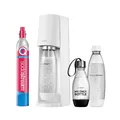 Produktbild: SodaStream Wassersprudler TERRA Vorteilspack mit CO2-Zylinder, 2x 1L spülmaschinenfeste Kunststoff-Flasche und 1x 0,5L spülmaschinenfeste Kunststoff-Flasche, Höhe 44cm, Weiß, 1012813490