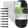 Produktbild: TTL GARDEN Teichnetz 4x6m schwarz 30g/m² Vogelschutznetz HDPE engmaschig reißfest mit Bodenanker