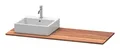 Produktbild: Duravit Xsquare Konsole mit einem Ausschnitt links 1400 x 550 x 20 mm - Amerikanischer Nussbaum - XS061GL7777