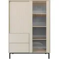 Produktbild: Mirjan24 Vitrine, Kaschmir, Holzwerkstoff, 2 Schubladen, Rechteckig, Gittergestell, 104x146x50 cm, Wohnzimmer, Wohnwände, Vitrinenschränke