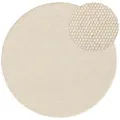 Produktbild: benuta Pure Wollteppich, Weiß, Textil, Beton Optik, Rund, 100x100 cm, pflegeleicht, Teppiche & Böden, Teppiche, Naturteppiche