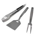 Produktbild: Grillfürst Premium Edelstahl BBQ Grillbesteck - 3-teiliges Grill-Set bestehend aus Grillzange, Grillwender und Grillgabel, Grillwerkzeug mit Ösen zum Aufhängen