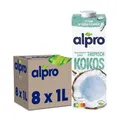 Produktbild: Alpro Kokosnussdrink mit Reis – Vegan, milchfrei, glutenfrei – Ohne Zuckerzusatz – Von Natur aus laktosefrei – Reich an Ballaststoffen, Calcium und Vitaminen– 8 x 1L – Haltbar