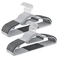 Produktbild: SONGMICS Kleiderbügel 30er Set, Bügel aus Kunststoff, rutschfest, platzsparend, Dicke 0,5 cm, 42 cm lang, um 360° drehbarer Haken in Silber, hellgrau-dunkelgrau CRP20G30