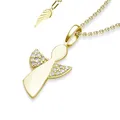 Produktbild: Geschenke zur Einschulung Mädchen | Schutzengel Kette Gold (Silber 925 vergoldet) Engel-Anhänger Halskette | Geschenk zum Schulanfang Schultüte Inhalt Füllung Schulkind | Kinderschmuck Kinderkette