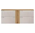Produktbild: Lomadox Waschbeckenschrank NEWPORT-56-CASHMERE Waschtischunterschrank 140cm, kaschmir & Eiche