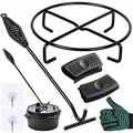 Produktbild: Deckelheber Dutch Oven Haken, 42CM Griffhaken und Feuertopf Deckelheber, Untersetzer Dutch Oven Ständer, Untergestell, Dutch Zubehör Set für BBQ,Grill,Camping,Küchen
