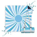Produktbild: ® Picknickdecken Sonne Blau - extra große Picknickdecke 200x200 cm - waschbar...