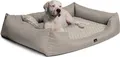 Produktbild: tierlando® Orthopädisches Hundebett ELLEN Polyester Rauten-Muster L-XXXL - Größe: 90x75cm | Farbe: 34 Dunkelbeige