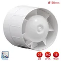 Produktbild: Abluftventilator Badlüfter Rohrlüfter Rohrventilator Weiß AWENTA WKA Ø150
