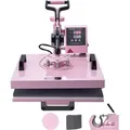 Produktbild: VEVOR Hitzepresse Transferpresse 38x38cm 5 in 1 Tumbler Presse T-Shirts Rosa
