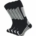 Produktbild: GAWILO 4 Paar Damen & Herren CoolMax Skisocken – Snowboardsocken – Funktionsocken mit Spezialpolsterung (47-50, schwarz)