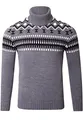Produktbild: Reslad Rollkragenpullover Herren Pullover Rolli Grobstrick Norweger Rollkragenpulli Männer Winterpullover RS-3014 Anthrazit L