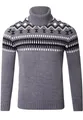 Produktbild: Reslad Strickpullover Reslad Rollkragenpullover Herren Grobstrick Norweger Pullover Winter (1-tlg) Strickpullover Männer Norwegermuster mit Roll Neck
