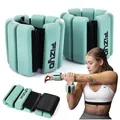 Produktbild: Fizyo Verstellbare Handgelenkgewichte – Set mit 2 Stück Langlebiges tragbares Handgelenk- und Knöchelgewichte für Yoga, Tanz, Barre, Pilates, Cardio, Aerobic, Walkingn (Grün, 900g)