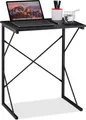 Produktbild: Relaxdays Schreibtisch klein, HxBxT 75 x 60 x 40 cm, kompakter Computertisch, Laptop Arbeitstisch, MDF & Metall, schwarz