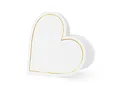 Produktbild: PartyDeco Tischkarten Herzen 15,7x22cm 10 Stück Platzkarten Hochzeit Wedding deko weiß Gold