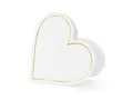 Produktbild: partydeco Papierdekoration, Tischkarten Herzen 15,7x22cm 10 Stück weiß gold