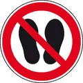 Produktbild: Verbotsschild Betreten der Fläche verboten, Hygiene und Abstand Folie selbstklebend (Ø) 200mm ISO 7010 1St.