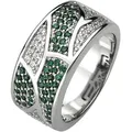 Produktbild: Fingerring JOBO Gr. 60, grün, Fingerringe, Damen, 60, Silber 925 (Sterlingsilber), Fingerring, 925 Silber mit 85 Zirkonia grün und weiß