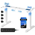 Produktbild: SONGMICS Höhenverstellbarer Schreibtisch elektrisch, Schreibtischständer, Doppelmotor, mit Haken, stufenlos verstellbar, Memoryfunktion, Stahl, weiß LSD019W01V1