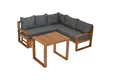 Produktbild: Merxx Ecklounge Set Merida, ausziehbare Bank, inkl. Auflagen - Akazie