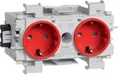 Produktbild: Hager GS20013020 Steckdose 2-fach Wago Steck-/Klemmtechnik halogenfrei, frontrastend, rot
