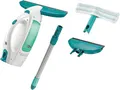 Produktbild: Leifheit Fenstersauger Set Dry & Clean mit Stiel & Einwascher und zweiter Düse für 360° streifenfreie Reinigung, verwendbar bis zu 38 min, Fensterreiniger mit Stand-by-Automatik und Click-System