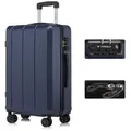 Produktbild: YONSLY Hartschalen-Trolley Premium Hartschalen-Reisekoffer, 4 Rollen, TSA-Schloss, YKK-Reißverschluss, austauschbare Rollen/Griffe blau 66 cm