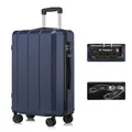 Produktbild: YONSLY Premium Reisekoffer TSA-Schloss,YKK-Reißverschluss Hartschalen-Koffer Trolley Rollkoffer Suitcase Handgepäck 4 Rollen (Dunkelblau, L)
