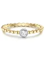 Produktbild: GLANZSTÜCKE MÜNCHEN Damen Ring aus 925/- Sterling Silber gelbvergoldet/silber mit Zirkonia weiß - Solitärring bicolor Silberring Gelbgold