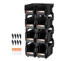Produktbild: VEVOR Stapelboxen, 276x140x130 mm (8er-Pack), Sichtlagerboxen, Lagerboxen, Sichtlagerkasten zum Organisieren & Aufbewahren von Kleinteilen, Bürobedarf & anderem Zubehör, Schwarz