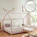 Produktbild: Hausbett Hesel mit Matratze und Rausfallschutz 120x200cm Rosa